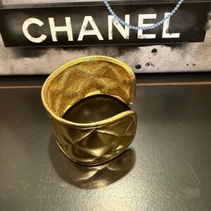 CHANEL Quilted Gold Bracelet